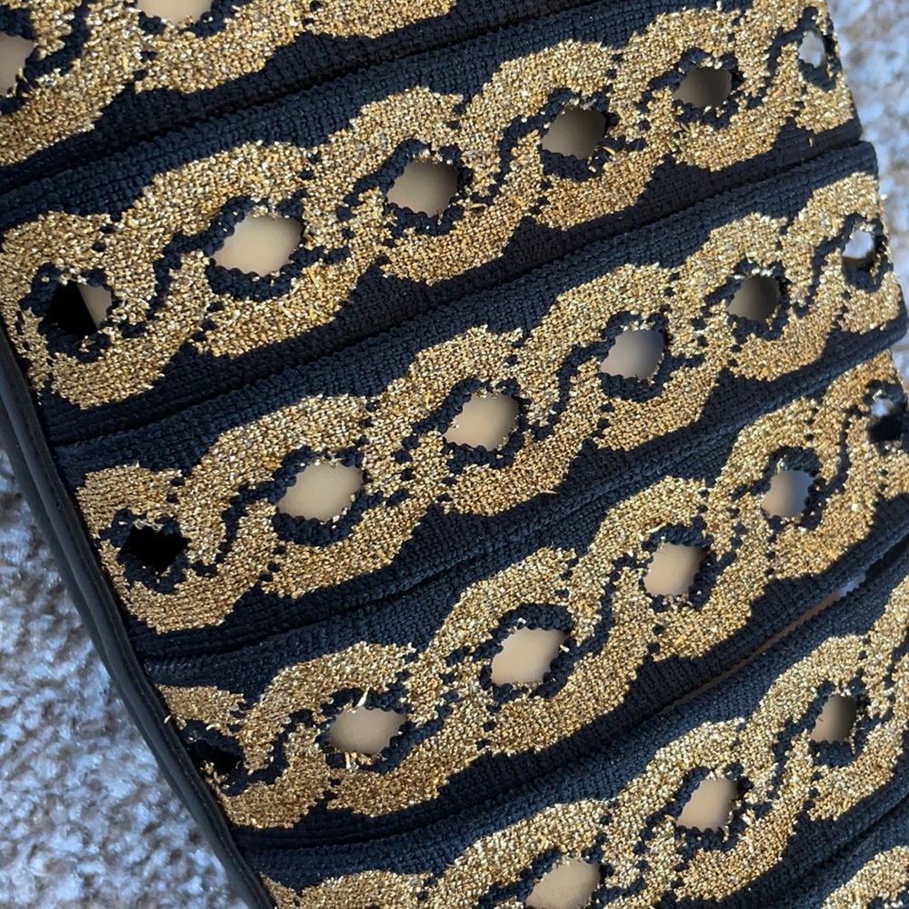 Black/Golden Casadei boots stretchy straps Size 7 Price firm - Picture 14 of 17